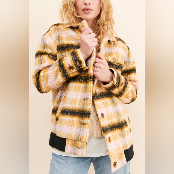 NWOT For Love and Lemons Rachel Plaid Jacket - Picture 1 of 6